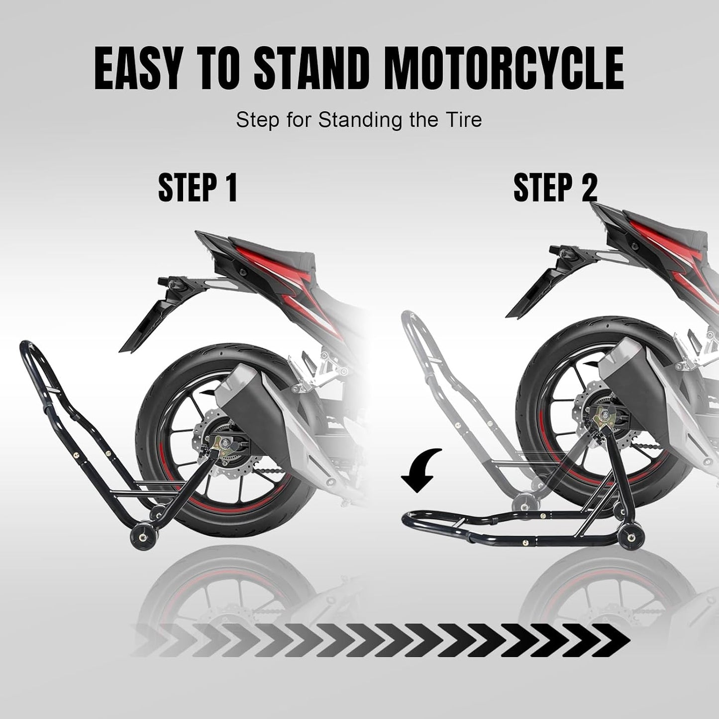 BLACK JACK Motorcycle Stand Rear Combo Wheel Lift Stand, 500Lbs Capacity,Swingarm Spool Paddock Stand for Sport Bike,Fit for Yamaha, for Honda, Suitable for Kawasaki, Black